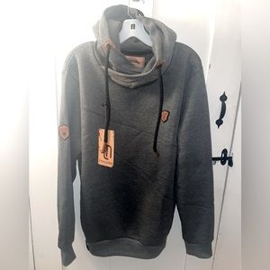 Leif Nelson Men’s Cotton Slim Fit Pullover Hoodie Charcoal Gray XL NWT